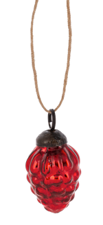 Red Mercury Glass Pinecone Ornament