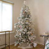 5-Ft. Flocked Snowy Pine Christmas Tree with Warm White LED Lights