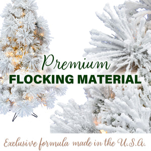 5-Ft. Flocked Snowy Pine Christmas Tree with Warm White LED Lights