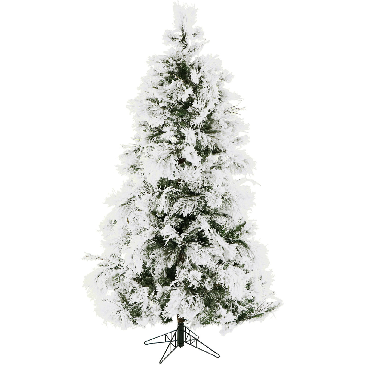 6.5-Ft. Flocked Snowy Pine Christmas Tree with Warm White LED Lights