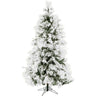 6.5-Ft. Flocked Snowy Pine Christmas Tree with Warm White LED Lights