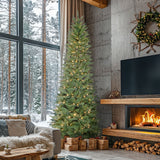 9-Ft. Winter Falls Slim-Silhouette Christmas Tree with 8-Function Warm White LED Lighting and EZ Connect