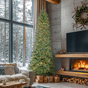 9-Ft.-Winter-Falls-Slim-Silhouette-Christmas-Tree-with-8-Function-Warm-White-LED-Lighting-and-EZ-Connect-Christmas-Trees