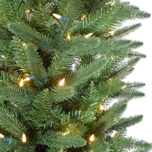 9-Ft. Winter Falls Slim-Silhouette Christmas Tree with 8-Function Dual Multicolor & Warm White LED Lights and Music