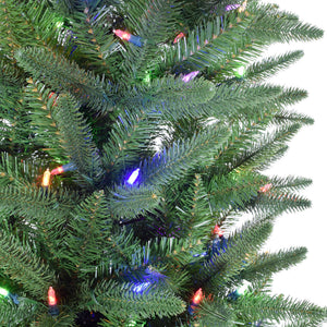 9-Ft. Winter Falls Slim-Silhouette Christmas Tree with 8-Function Dual Multicolor & Warm White LED Lights and Music