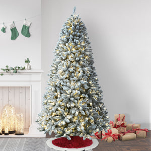 7.5-Ft.-Flocked-Winter-Snow-Pine-Christmas-Tree-with-Warm-White-LED-Lighting-Christmas-Trees