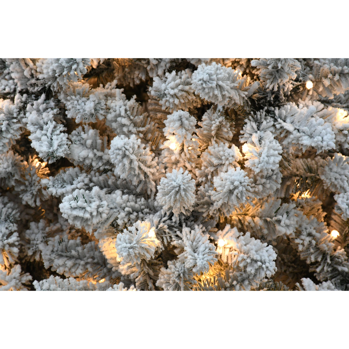 7.5-Ft. Flocked Winter Snow Pine Christmas Tree with Warm White LED Lighting