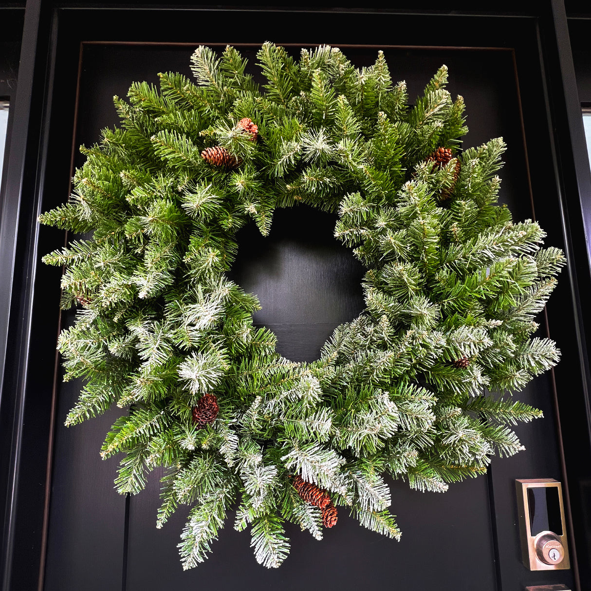 36-in. Frosted Pine Wreath with Pinecones