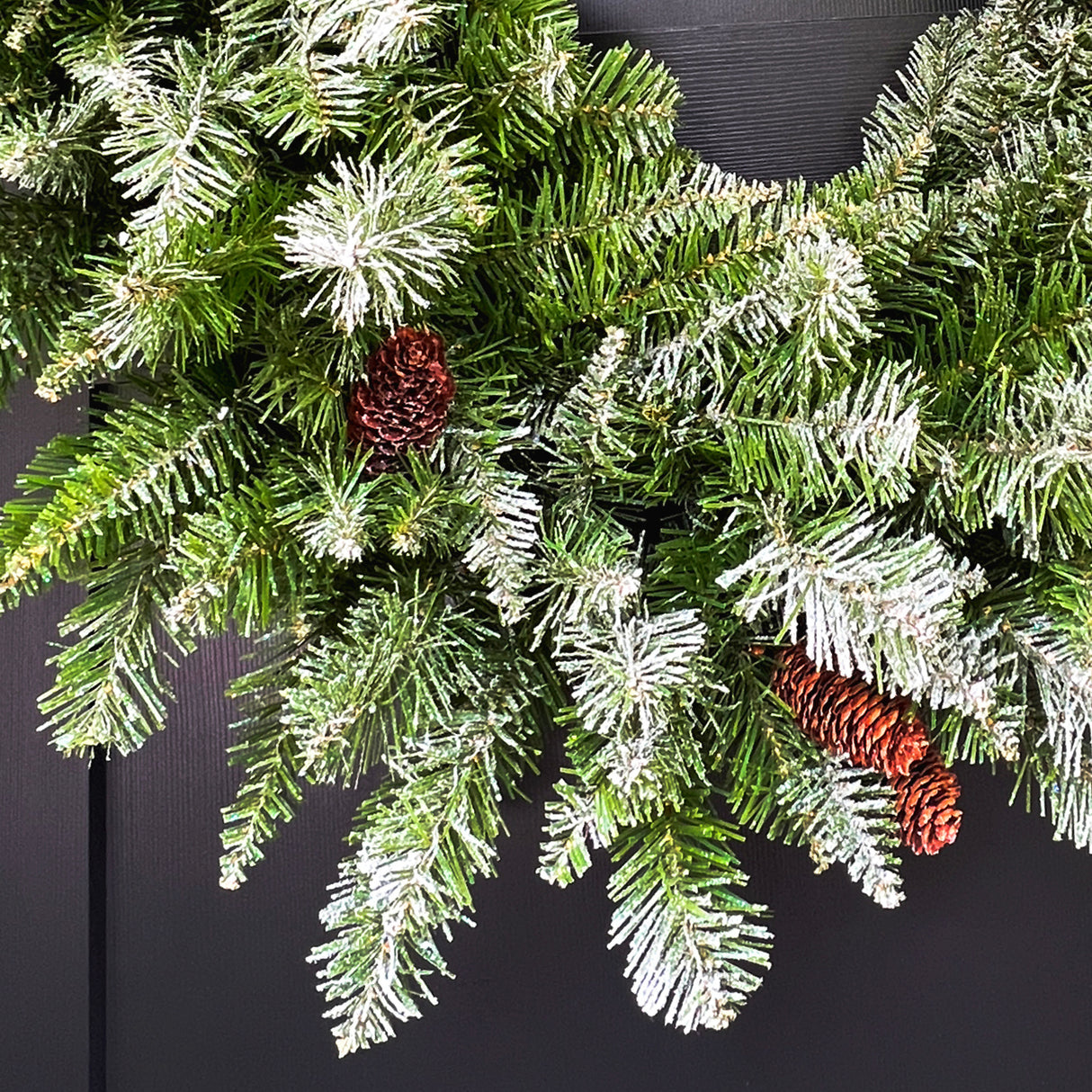 36-in. Frosted Pine Wreath with Pinecones
