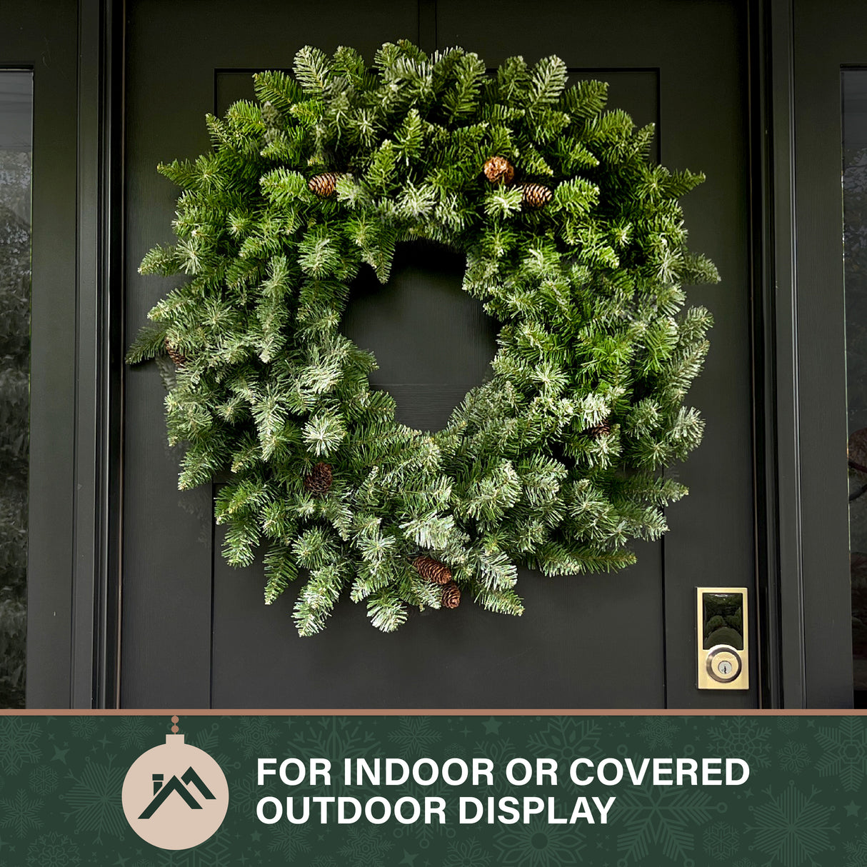36-in. Frosted Pine Wreath with Pinecones