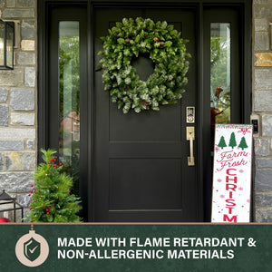 36-in. Frosted Pine Wreath with Pinecones