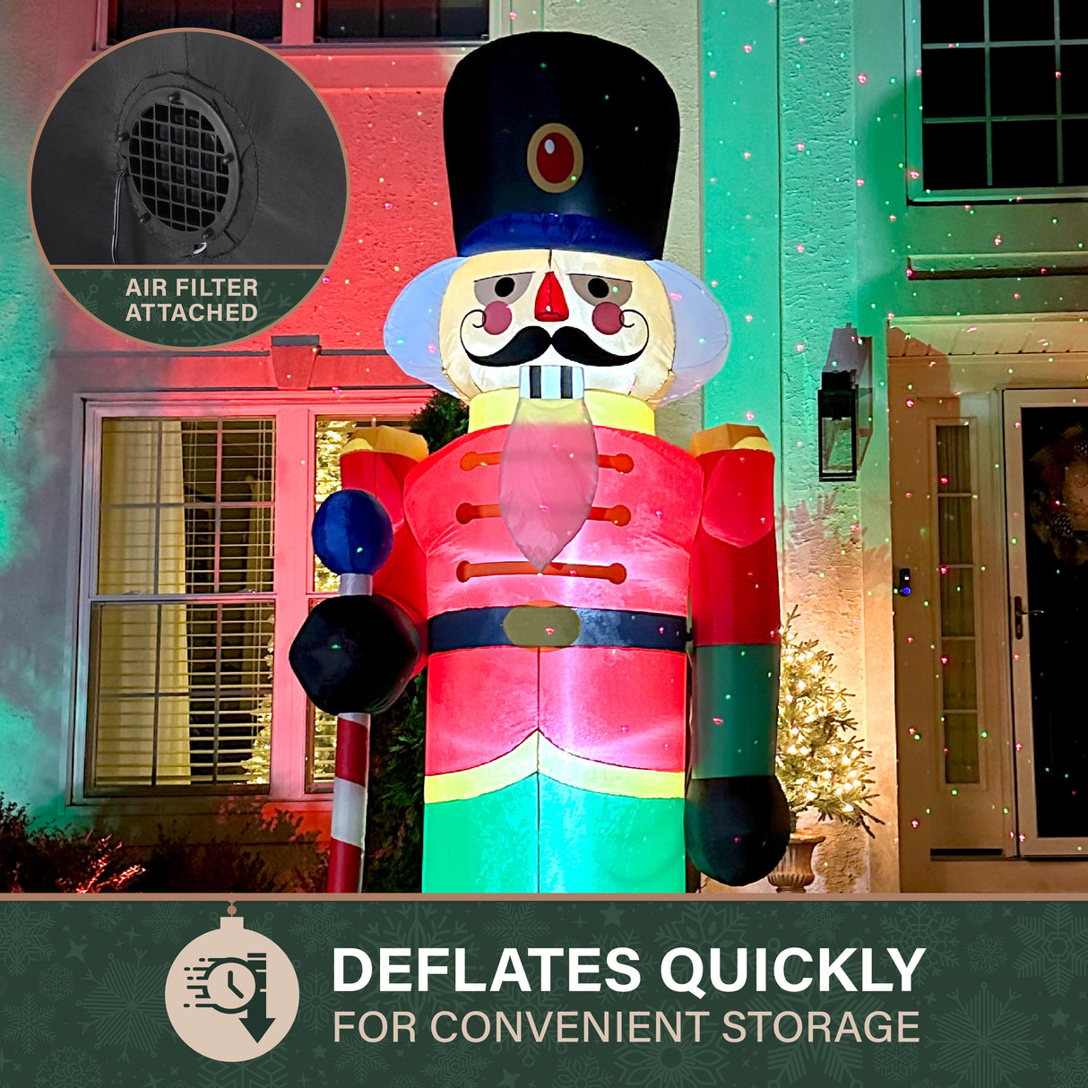 10-Ft. Tall Prelit African American Nutcracker Inflatable