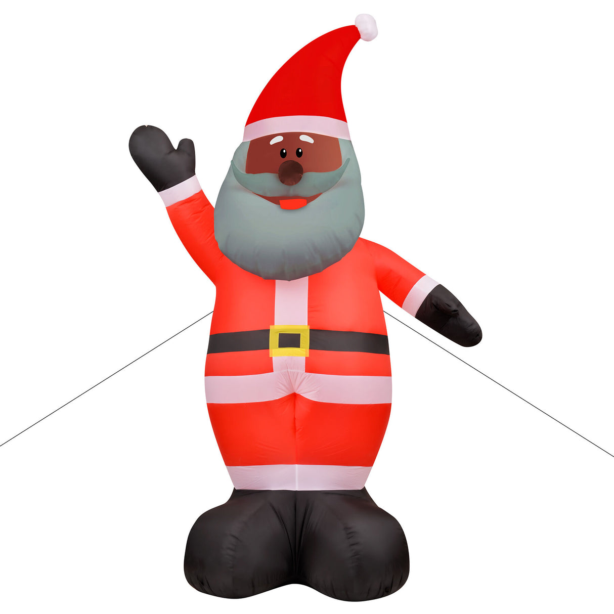 12-Ft. Tall African American Santa Claus, Outdoor Blow-Up Christmas Inflatable with Lights and Storage Bag