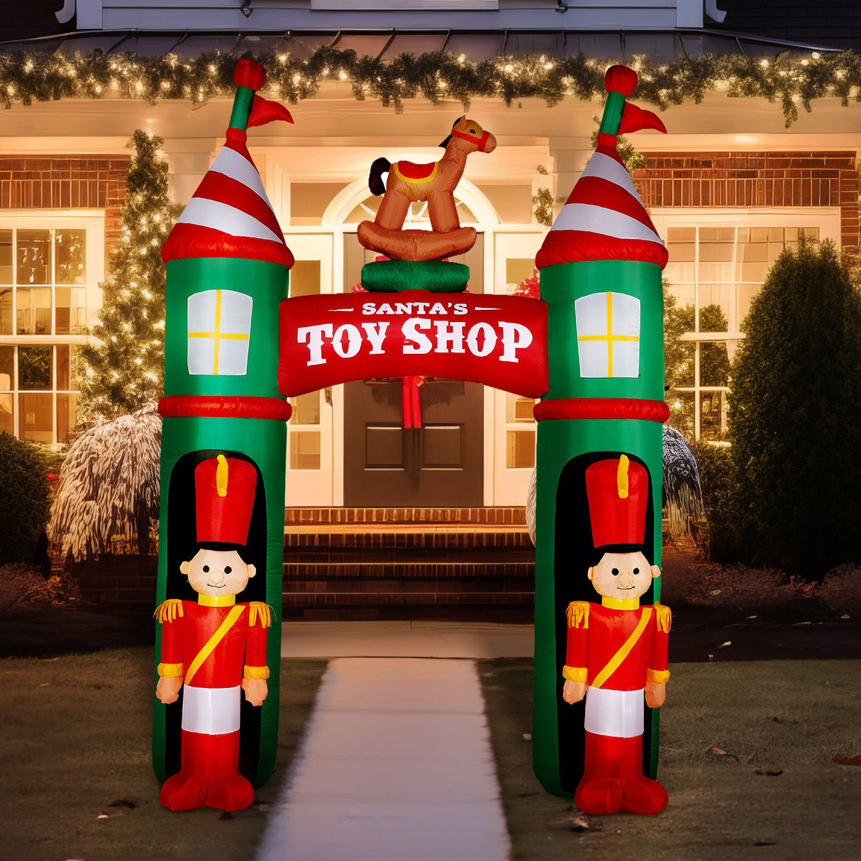 10-ft. Prelit Santa's Toy Shop Archway Inflatable