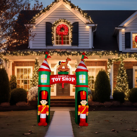 10-ft. Prelit Santa's Toy Shop Archway Inflatable