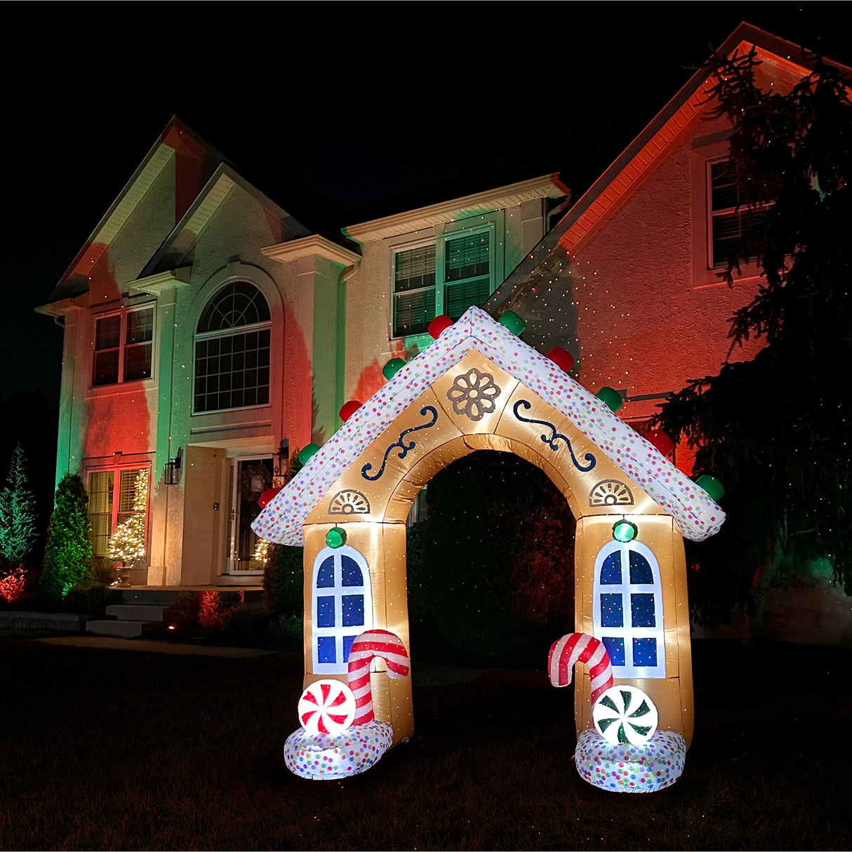 8-Ft. Tall Prelit Gingerbread Arch Inflatable