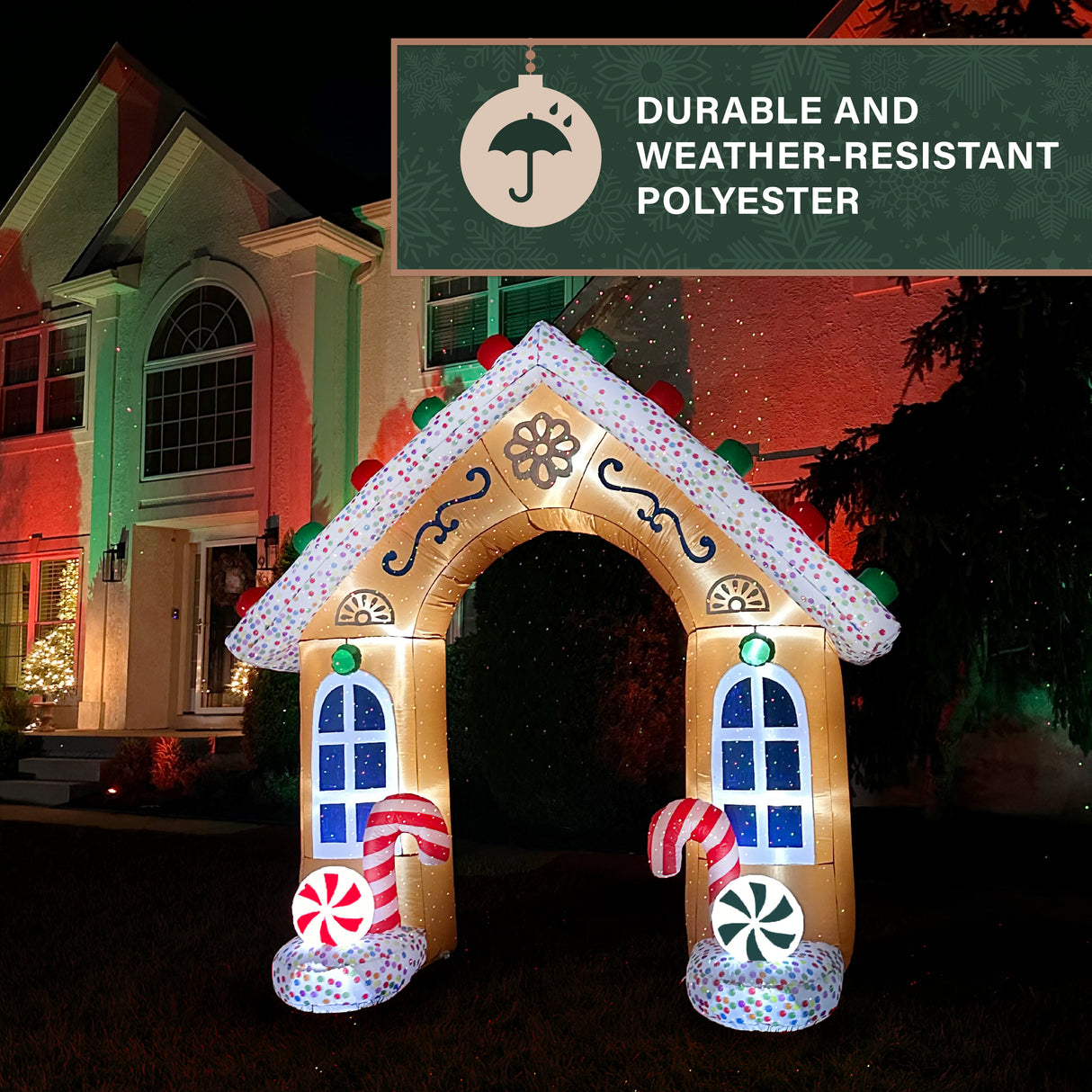 8-Ft. Tall Prelit Gingerbread Arch Inflatable