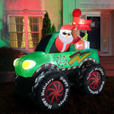 6-Ft. Tall Prelit Santa in Monster Truck Inflatable