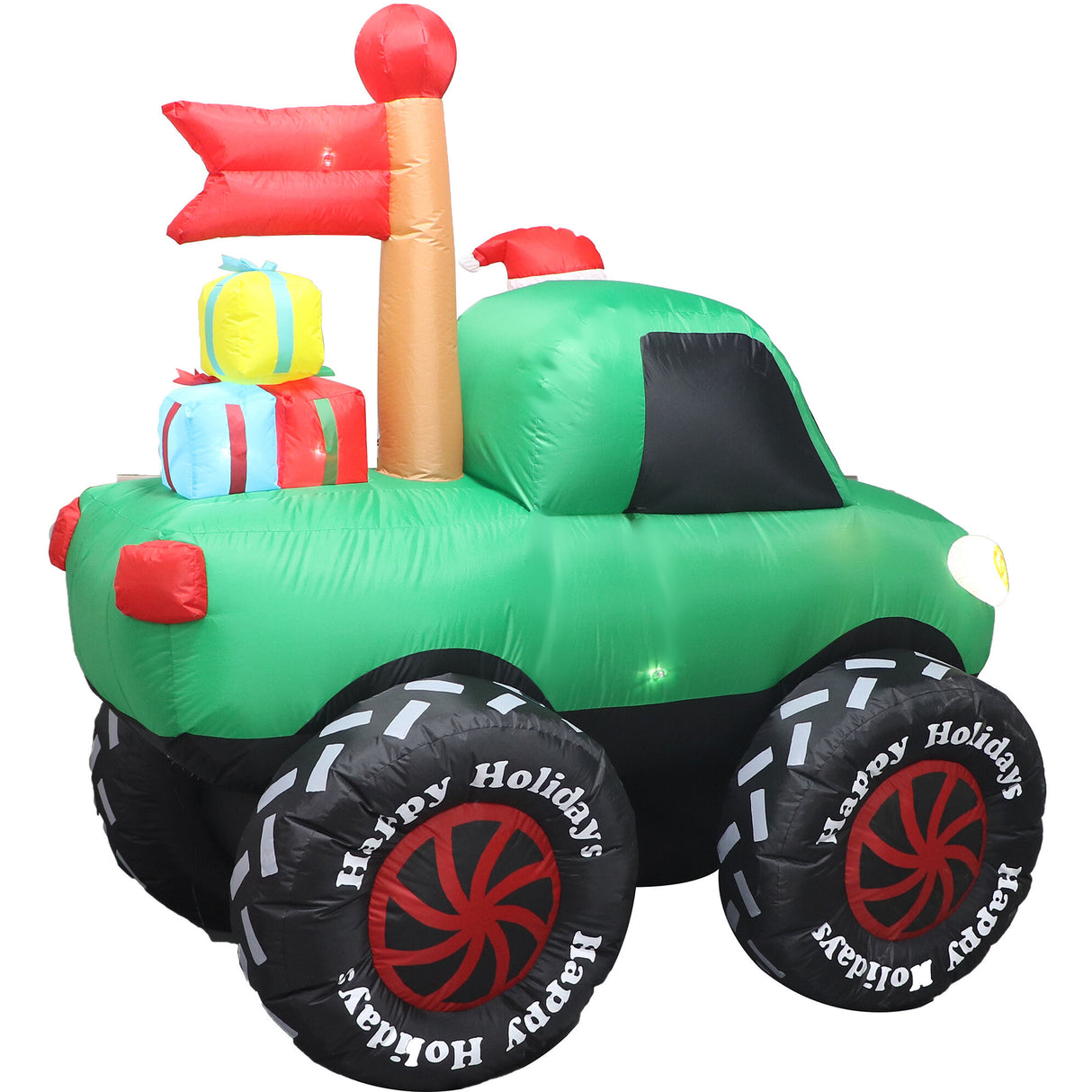 6-Ft. Tall Prelit Santa in Monster Truck Inflatable