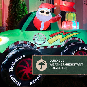 6-Ft. Tall Prelit Santa in Monster Truck Inflatable