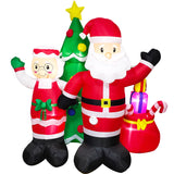 6-Ft. Tall Prelit Mr. and Mrs. Claus with Tree Inflatable with Music