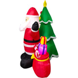 6-Ft. Tall Prelit Mr. and Mrs. Claus with Tree Inflatable with Music