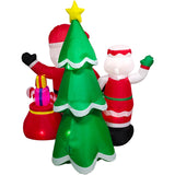 6-Ft. Tall Prelit Mr. and Mrs. Claus with Tree Inflatable with Music