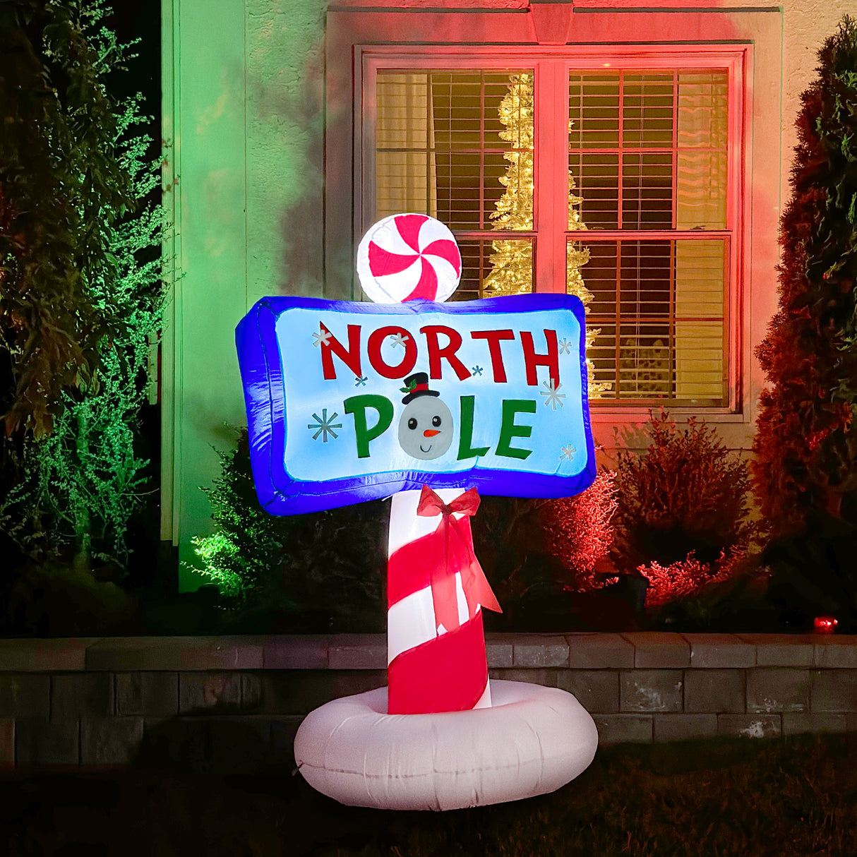 6-Ft. Tall Prelit North Pole Sign Inflatable