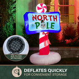 6-Ft. Tall Prelit North Pole Sign Inflatable