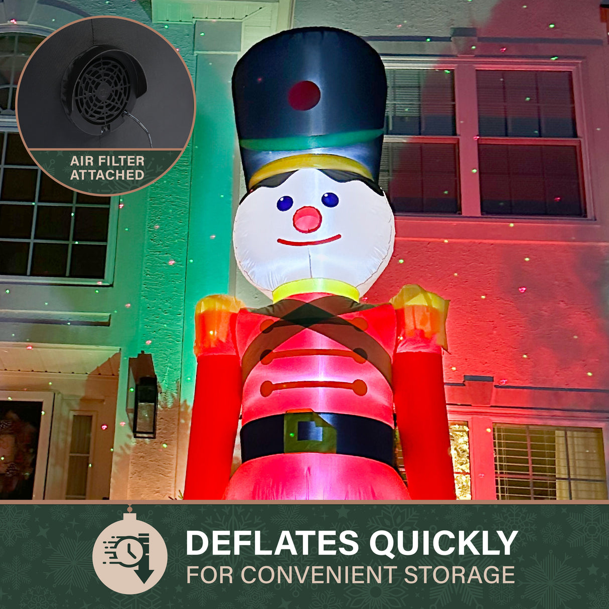 12-Ft. Tall Prelit Nutcracker Inflatable