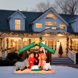 7-Ft. Wide Nativity with Mary, Joseph, Baby Jesus, and Animals, Blow-Up Christmas Inflatable w/ Lights and Storage Bag