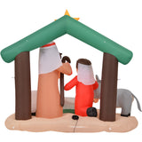 7-Ft. Wide Nativity with Mary, Joseph, Baby Jesus, and Animals, Blow-Up Christmas Inflatable w/ Lights and Storage Bag