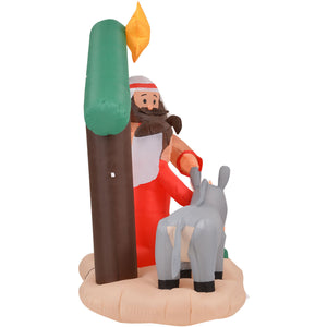 7-Ft. Wide Nativity with Mary, Joseph, Baby Jesus, and Animals, Blow-Up Christmas Inflatable w/ Lights and Storage Bag