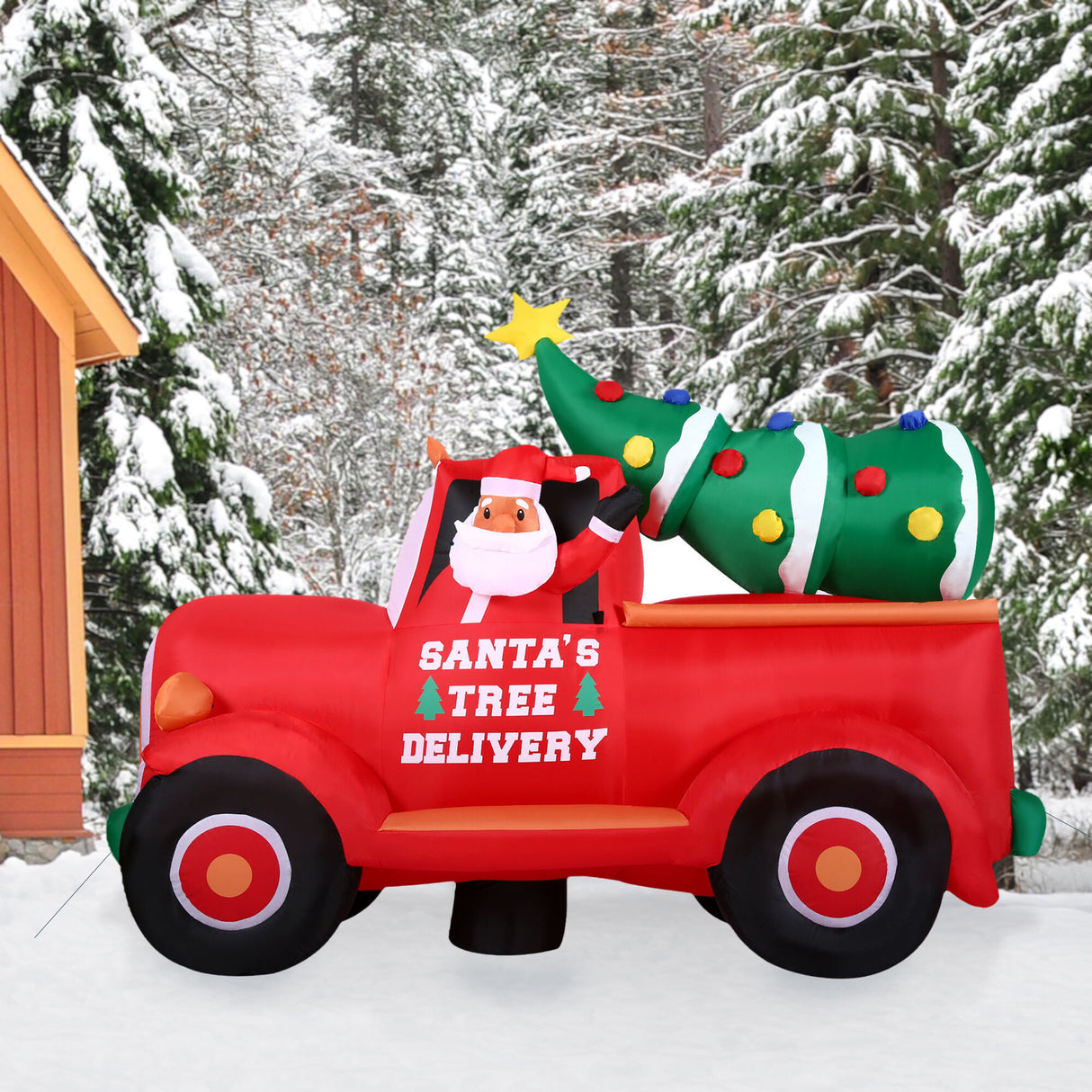 6-Ft. Tall Pre-Lit Inflatable Christmas Pickup Truck
