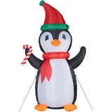 10-Ft. Tall Penguin with Candy Cane, Outdoor Blow-Up Christmas Inflatable with RGB Lights and Storage Bag