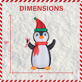 10-Ft. Tall Penguin with Candy Cane, Outdoor Blow-Up Christmas Inflatable with RGB Lights and Storage Bag