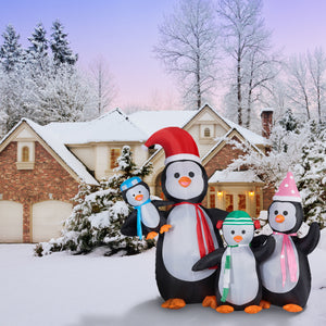 10-Ft.-Tall-Penguin-Family,-Outdoor-Blow-Up-Christmas-Inflatable-with-Lights-and-Storage-Bag-Christmas-Lawn-Decor