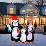10-Ft. Tall Penguin Family, Outdoor Blow-Up Christmas Inflatable with Lights and Storage Bag
