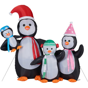 10-Ft. Tall Penguin Family, Outdoor Blow-Up Christmas Inflatable with Lights and Storage Bag