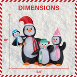 10-Ft. Tall Penguin Family, Outdoor Blow-Up Christmas Inflatable with Lights and Storage Bag