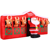4-Ft. Tall Pre-Lit Inflatable Santa in Reindeer Stable