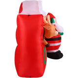 4-Ft. Tall Pre-Lit Inflatable Santa in Reindeer Stable