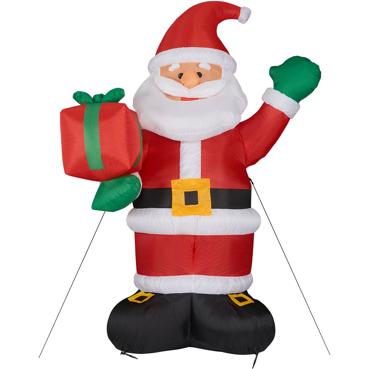 10-Ft; Tall Santa Claus Holding Gift, Outdoor Blow-Up Christmas Inflatable with Lights and Storage Bag
