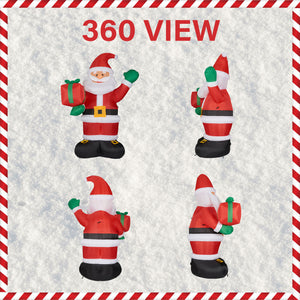 10-Ft; Tall Santa Claus Holding Gift, Outdoor Blow-Up Christmas Inflatable with Lights and Storage Bag