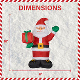 10-Ft; Tall Santa Claus Holding Gift, Outdoor Blow-Up Christmas Inflatable with Lights and Storage Bag