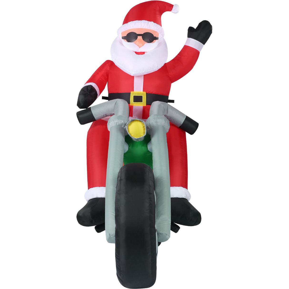 6-Ft. Wide Prelit Motorcycle Santa Inflatable