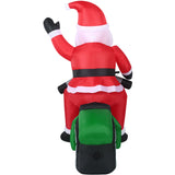 6-Ft. Wide Prelit Motorcycle Santa Inflatable