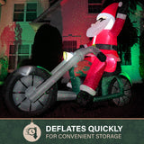 6-Ft. Wide Prelit Motorcycle Santa Inflatable