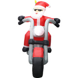 7-Ft. Wide Prelit Santa on Motorcycle Inflatable