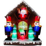 6-Ft. Tall Prelit Santa Nutcracker Cuckoo Clock Inflatable with Music
